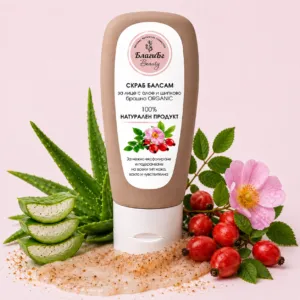 Скраб за лице с брашно от шипка 100 ml